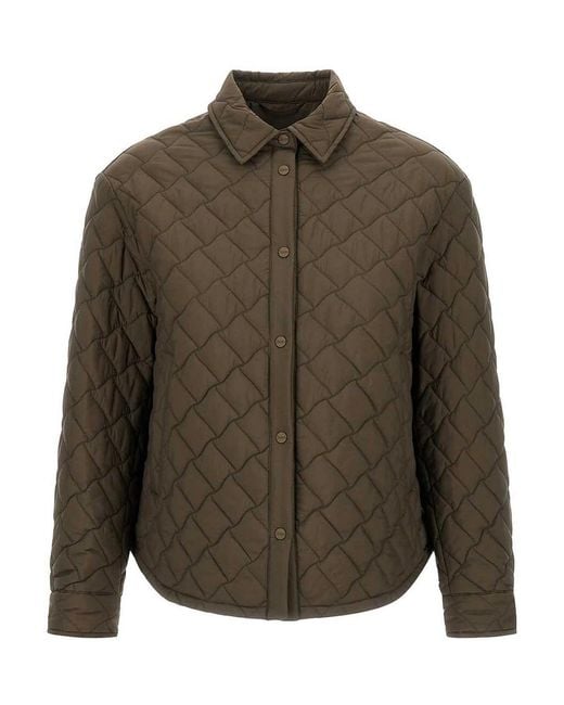 Herno Green Quilted Ecoage Waterproof Shacket