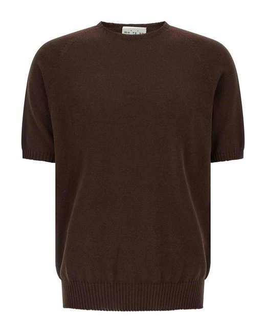Ma'ry'ya Brown Cotton Sweater for men