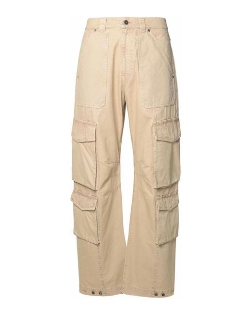 Golden Goose Deluxe Brand Natural Cotton Cargo Trousers for men
