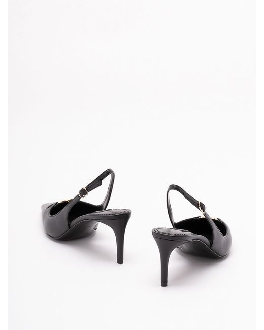 Dolce & Gabbana White Silk-Effect Nappa Leather Slingbacks
