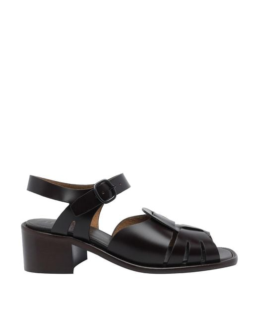 Hereu Black Ancora Fisherman Sandals