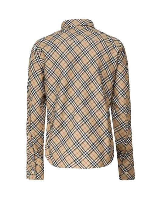 Burberry Gray Checkered Cotton Shirt