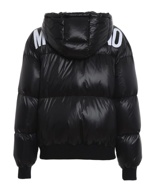 Moschino Black Hooded Puffer Jacket