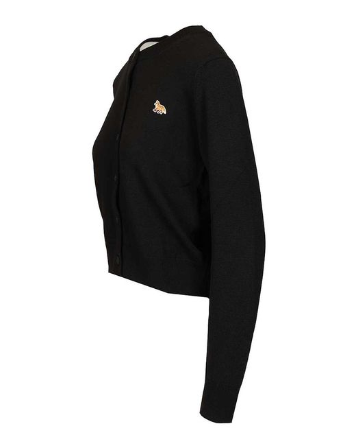 Maison Kitsuné Black Merino Wool Cardigan