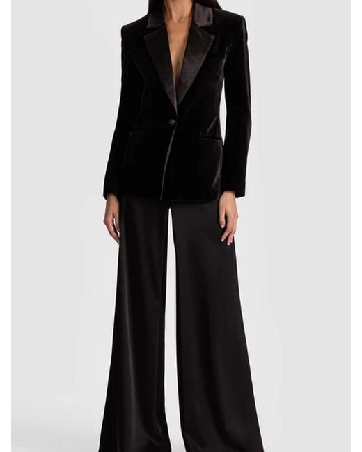 Alice + Olivia Black Silas Velvet Jacket
