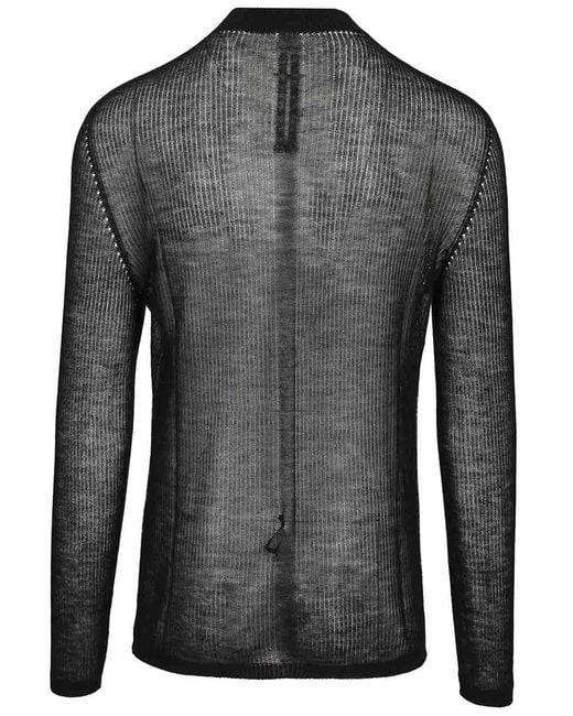 Rick Owens Black Oversized Sweater for men