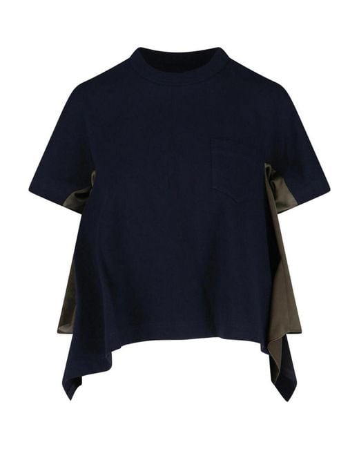 Sacai Blue T-Shirt Asimmetrica