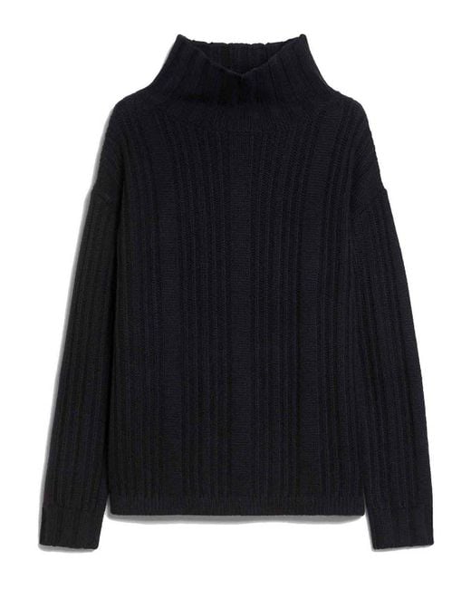 Max Mara Blue Vitalba Wool And Cashmere Polo-Neck Jumper