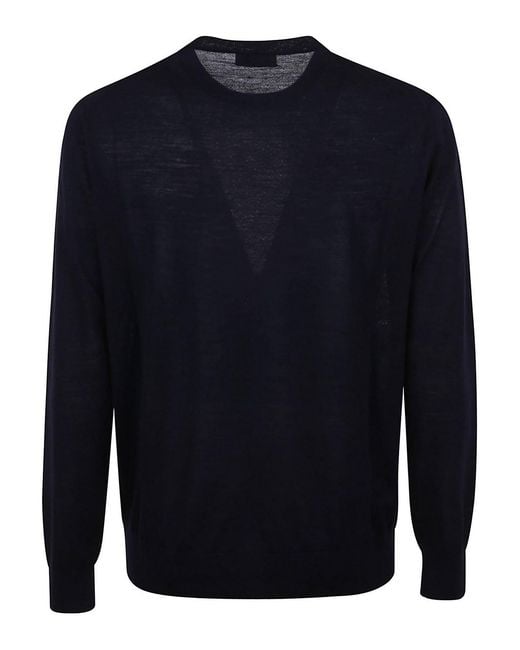Ballantyne Blue Wool Crewneck Knitted Pullover for men