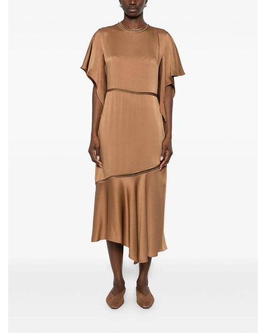 Fabiana Filippi Brown Round Neck Dress