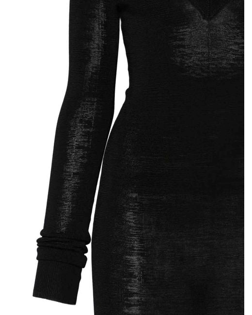 Entire studios Black Long Sleeve V Neck Midi