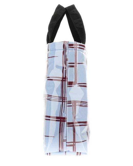 Marni White Coated Canvas Tote Bag for men