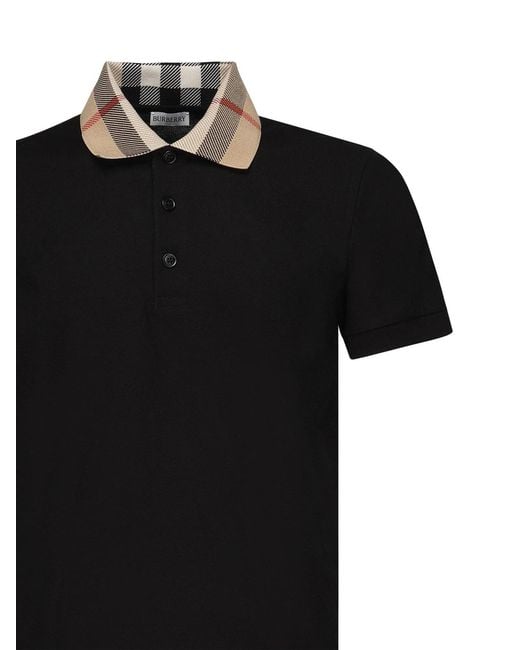 Burberry Black Cotton Polo Shirt for men