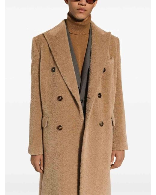 Dolce & Gabbana Natural Virgin Wool Coat for men