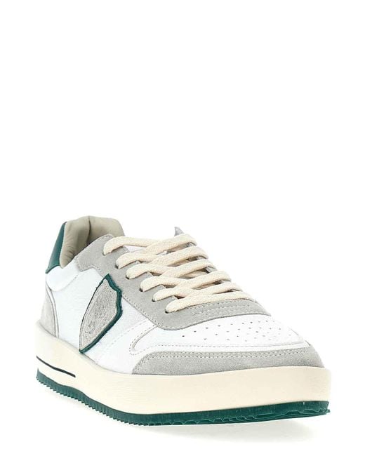 Philippe Model White Leather And Suede Sneakers for men