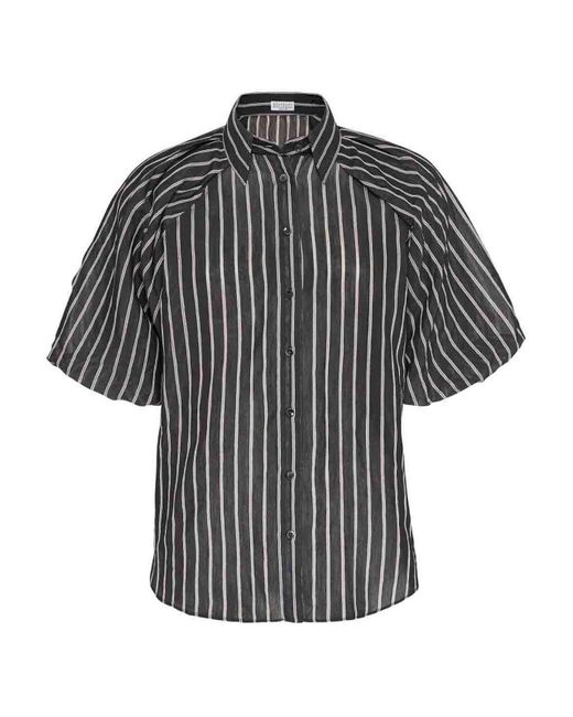 Brunello Cucinelli Black Stripe Shirt