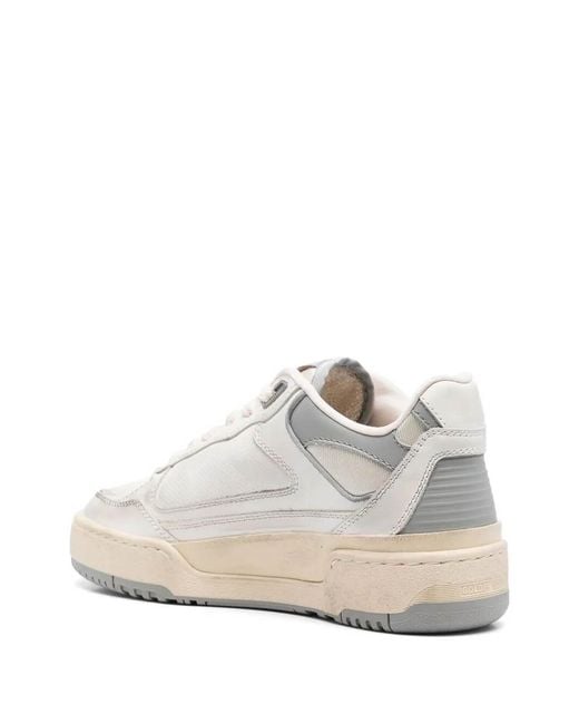 Golden Goose Deluxe Brand White Forty2 Leather And Fabric Sneakers