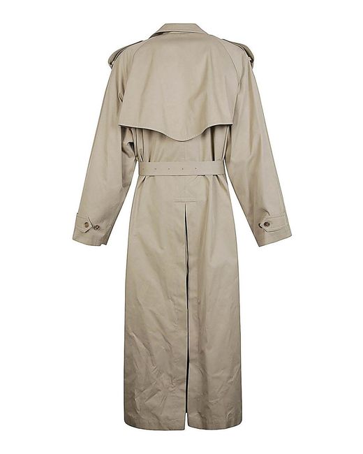 Balenciaga Natural Cotton Midi Trench Coat for men