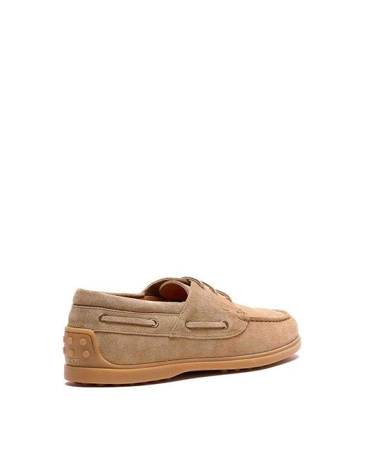 Tod's Brown Suede Boat Loafers for men