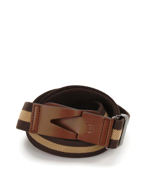 Tod's Brown Canvas And Leather Greca Belt for men