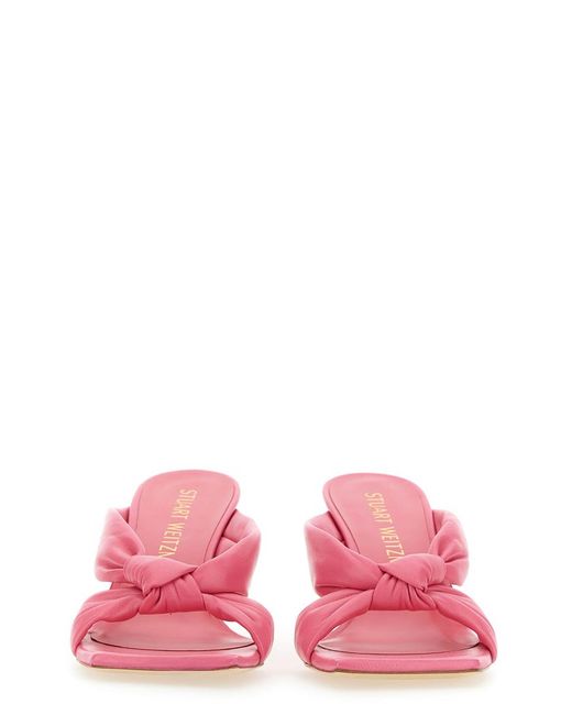 Stuart Weitzman Pink Sandal With Bow