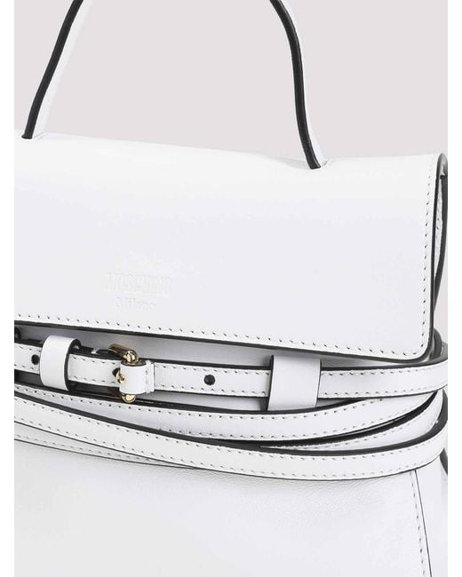 Moschino White Tie Me Shoulder Bag