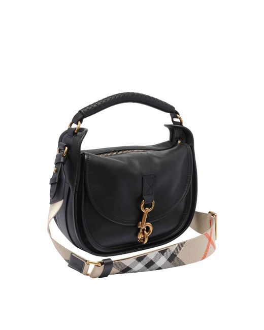 Burberry Small B Clip Messenger Bag in Black | Lyst