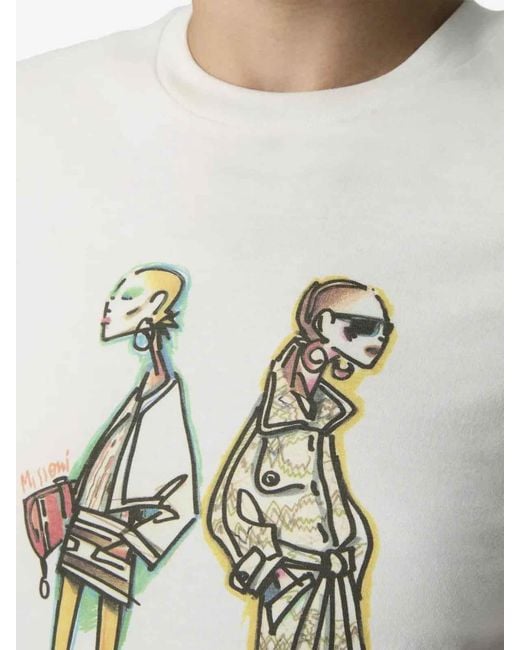 Missoni White Graphic- Print T-Shirt