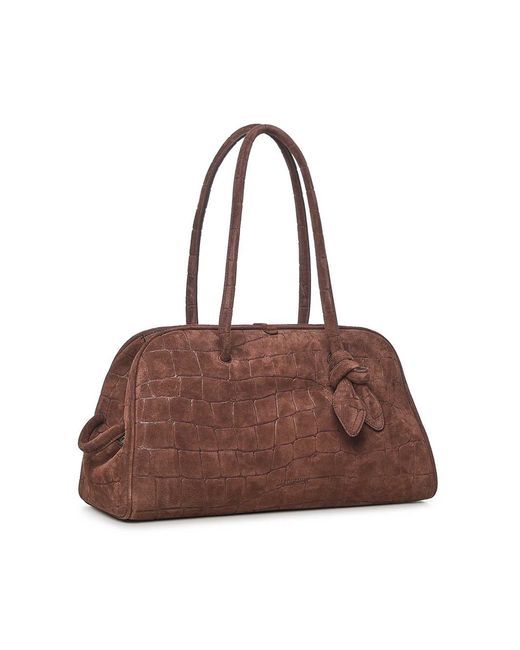 Jacquemus Brown Suede Bowling Bag
