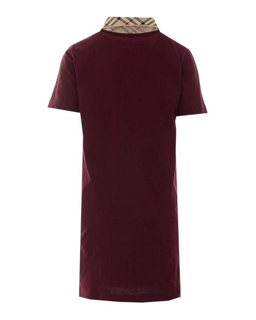 Burberry Red Bordeaux Iris Mini Dress