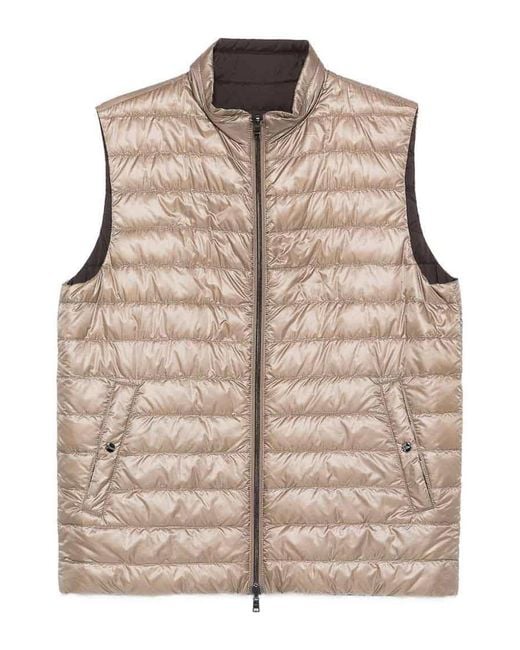 Herno Brown Reversible Padded Gilet for men