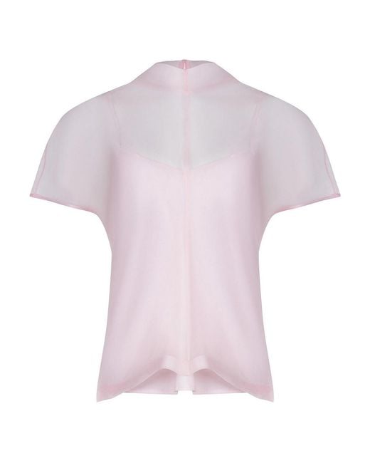 FEDERICA TOSI Pink Blouse Made Of Organza