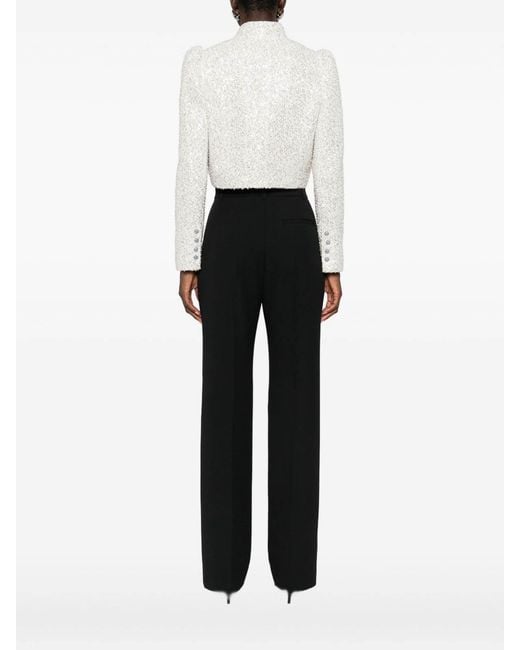 Alice + Olivia White Ilaria Bow Jacket