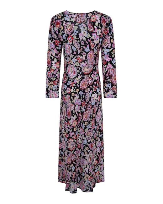 Rixo Purple Tania Dress Cara Floral