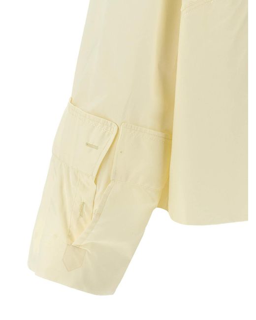 MM6 by Maison Margiela Natural Cotton Shirt With Front Logo Print