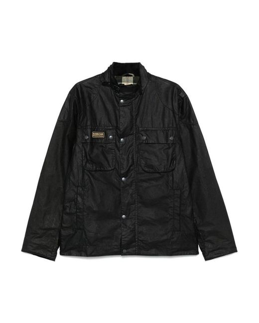 Barbour Black Giacca Merton Wax for men