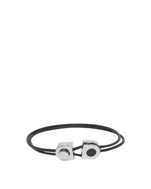 Ferragamo White Gancini Bracelet for men