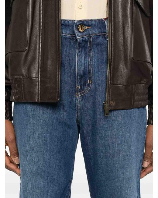 Max Mara Blue Mstpalude Cotton Denim Baggy Jeans