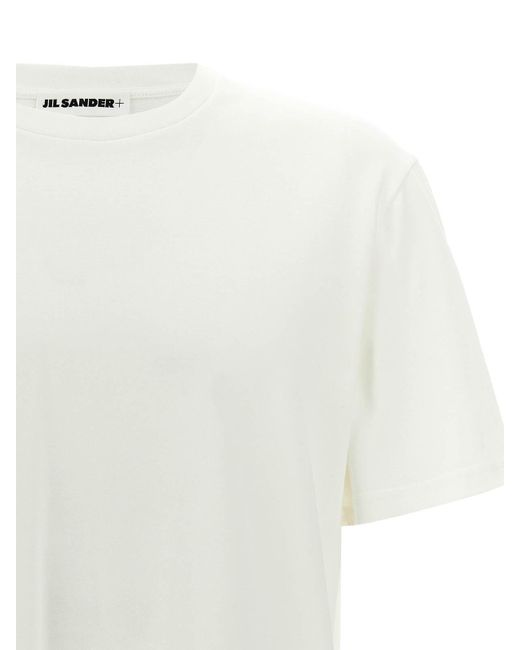 Jil Sander White Logo Patch T-Shirt for men