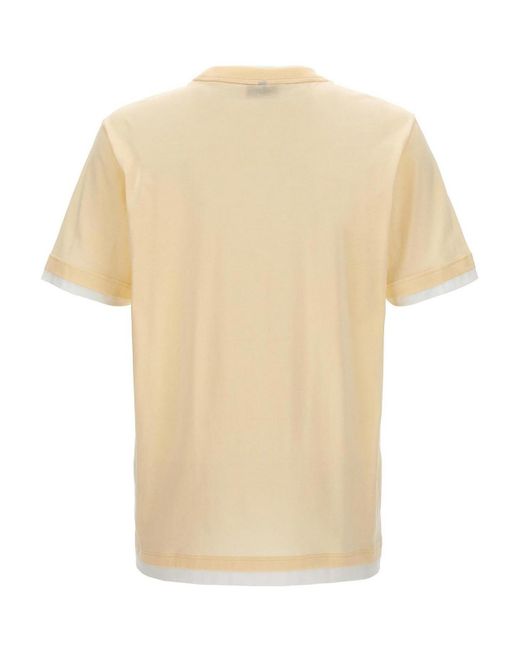 Brioni Natural Logo Embroidery T-shirt for men