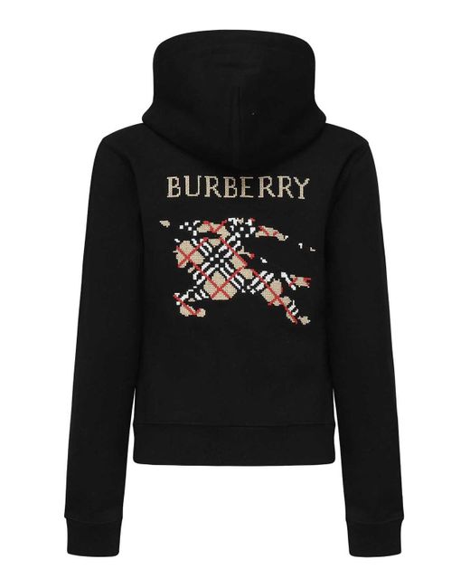 Burberry Black Sweatshirt With Cross-Stitch Ekd