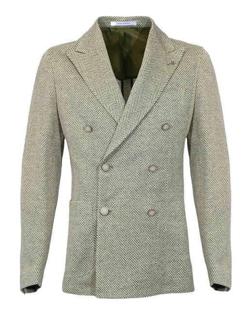 Tagliatore Green Double-Breasted Montecarlo Jersey Jacket for men