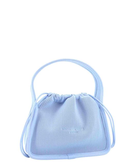 Alexander Wang Blue Ribbed Nylon Handbag
