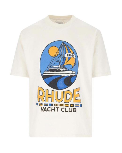 Rhude White Pattern T-shirt for men