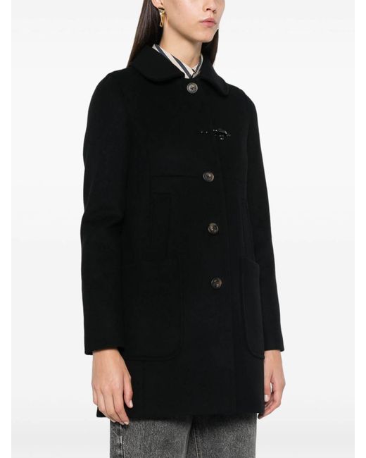 Fay Black Wool And Cashmere Coat