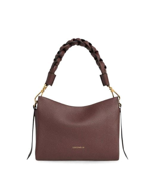 Coccinelle Brown Handbag Double Grainy Leather