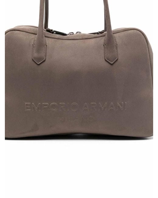 Emporio Armani Brown Leather Shoulder Bag