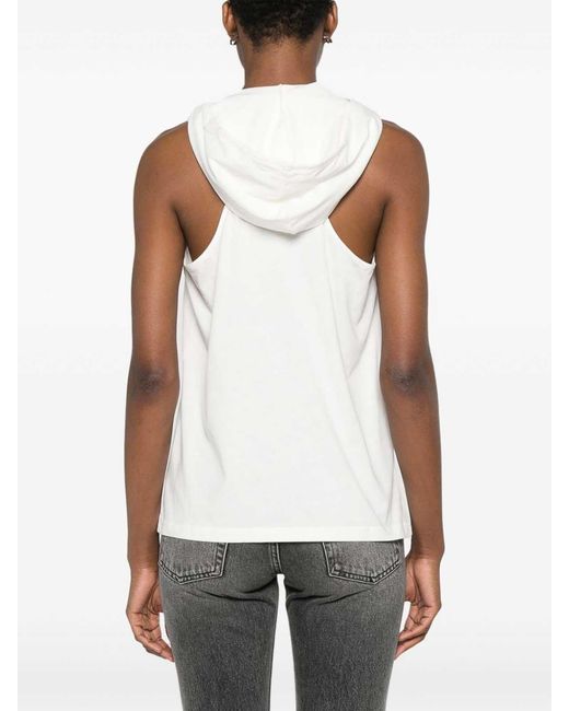 Courreges White Hooded Tank Top