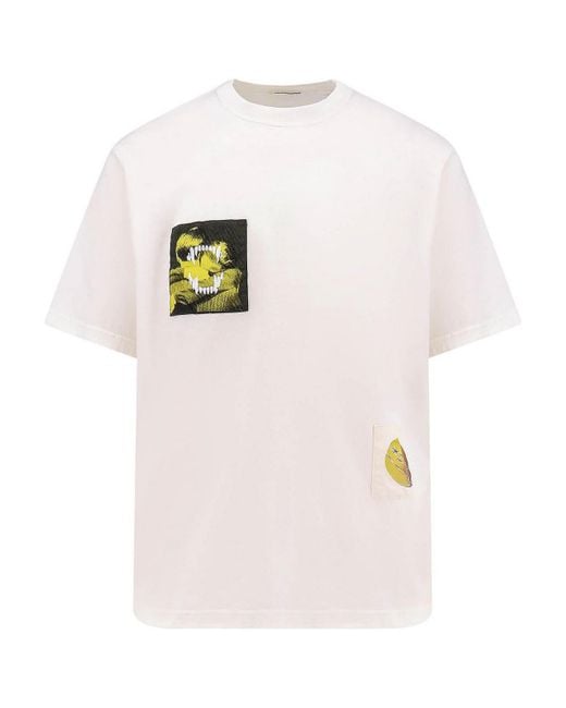 Undercover White Cotton T-Shirt With Iconic Applications for men