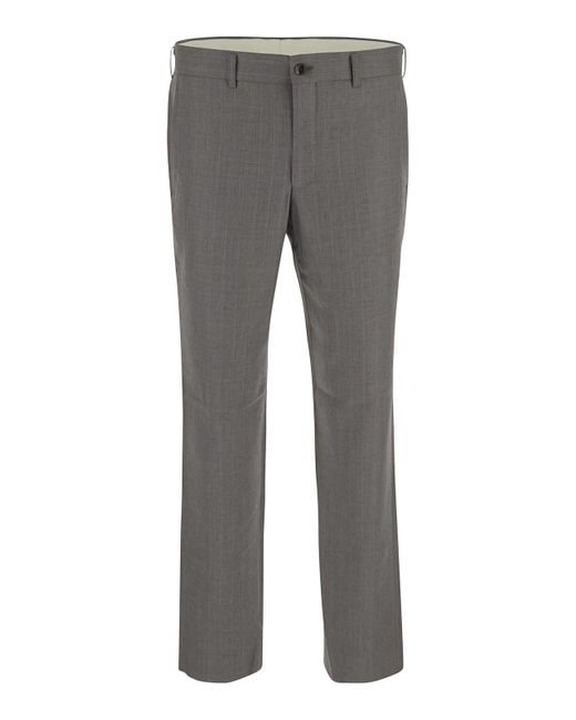 Comme Des Garcons Hommes Plus Gray Trousers With Belt Loops for men